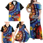NAIDOC 2025 Our Voices Their Legacy Family Matching Off Shoulder Maxi Dress and Hawaiian Shirt