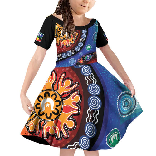 NAIDOC 2025 Our Voices Their Legacy Family Matching Off Shoulder Short Dress and Hawaiian Shirt