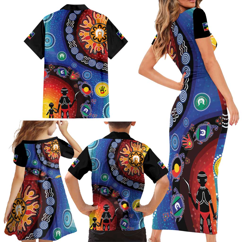 NAIDOC 2025 Our Voices Their Legacy Family Matching Short Sleeve Bodycon Dress and Hawaiian Shirt