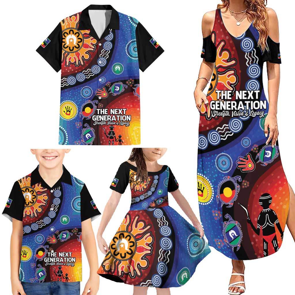 NAIDOC 2025 Our Voices Their Legacy Family Matching Summer Maxi Dress and Hawaiian Shirt