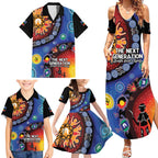 NAIDOC 2025 Our Voices Their Legacy Family Matching Summer Maxi Dress and Hawaiian Shirt