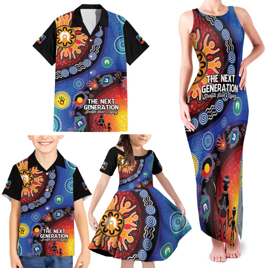 NAIDOC 2025 Our Voices Their Legacy Family Matching Tank Maxi Dress and Hawaiian Shirt
