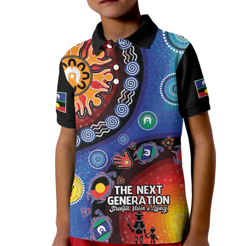 NAIDOC 2025 Our Voices Their Legacy Kid Polo Shirt