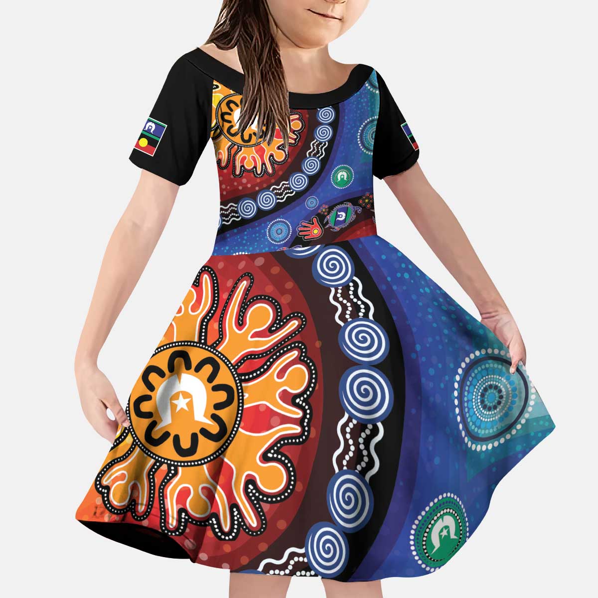 NAIDOC 2025 Our Voices Their Legacy Kid Short Sleeve Dress
