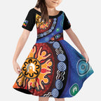 NAIDOC 2025 Our Voices Their Legacy Kid Short Sleeve Dress