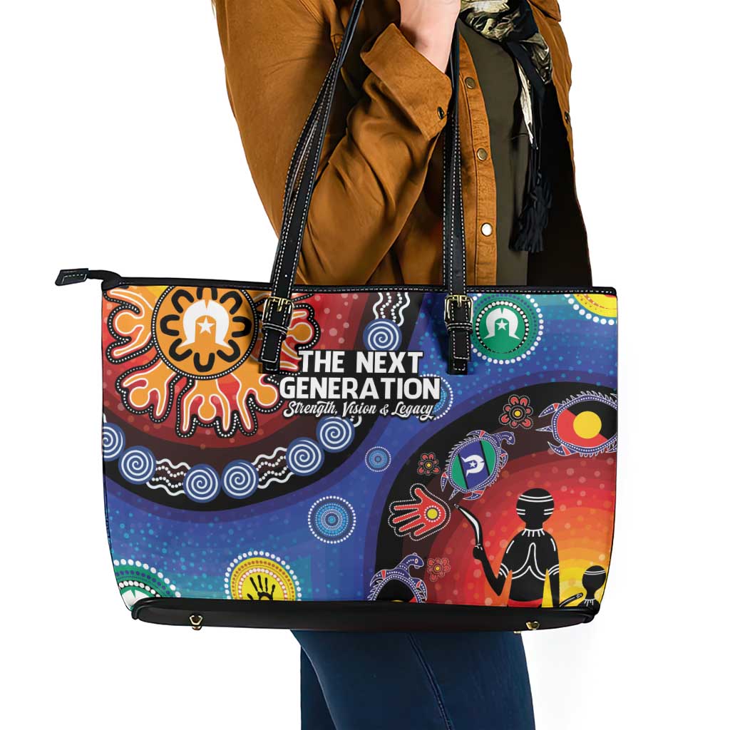 NAIDOC 2025 Our Voices Their Legacy Leather Tote Bag