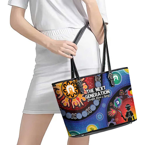 NAIDOC 2025 Our Voices Their Legacy Leather Tote Bag