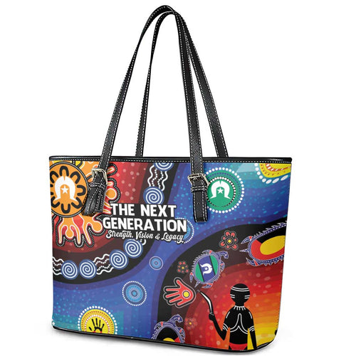 NAIDOC 2025 Our Voices Their Legacy Leather Tote Bag
