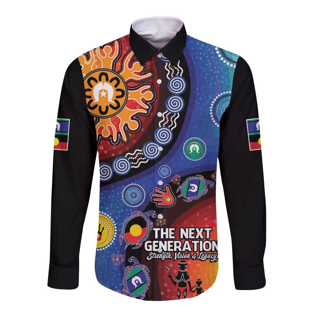 NAIDOC 2025 Our Voices Their Legacy Long Sleeve Button Shirt