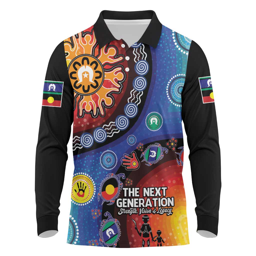 NAIDOC 2025 Our Voices Their Legacy Long Sleeve Polo Shirt
