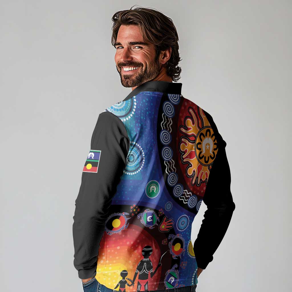 NAIDOC 2025 Our Voices Their Legacy Long Sleeve Polo Shirt