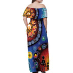 NAIDOC 2025 Our Voices Their Legacy Off Shoulder Maxi Dress