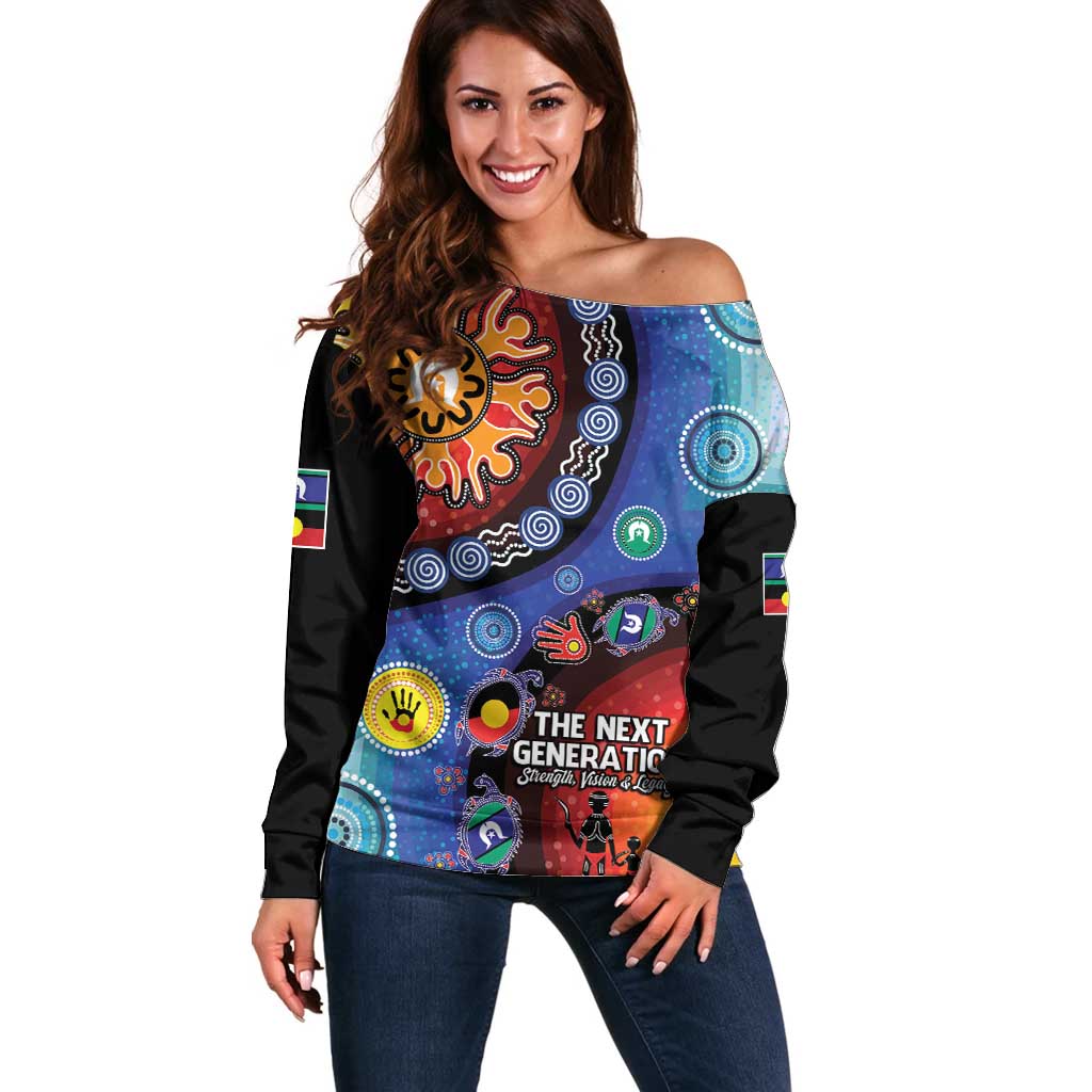 NAIDOC 2025 Our Voices Their Legacy Off Shoulder Sweater