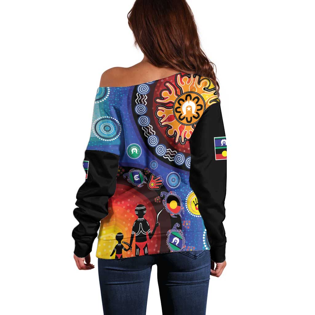 NAIDOC 2025 Our Voices Their Legacy Off Shoulder Sweater