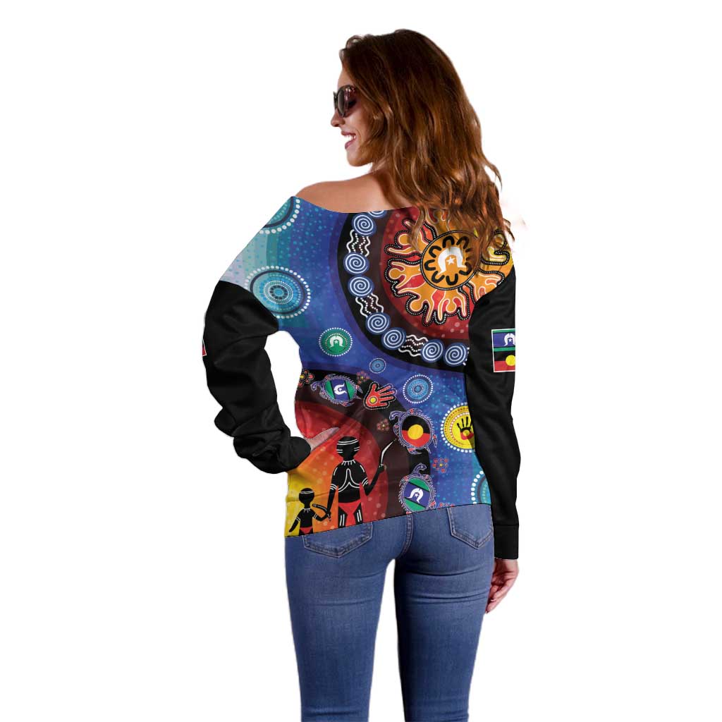 NAIDOC 2025 Our Voices Their Legacy Off Shoulder Sweater
