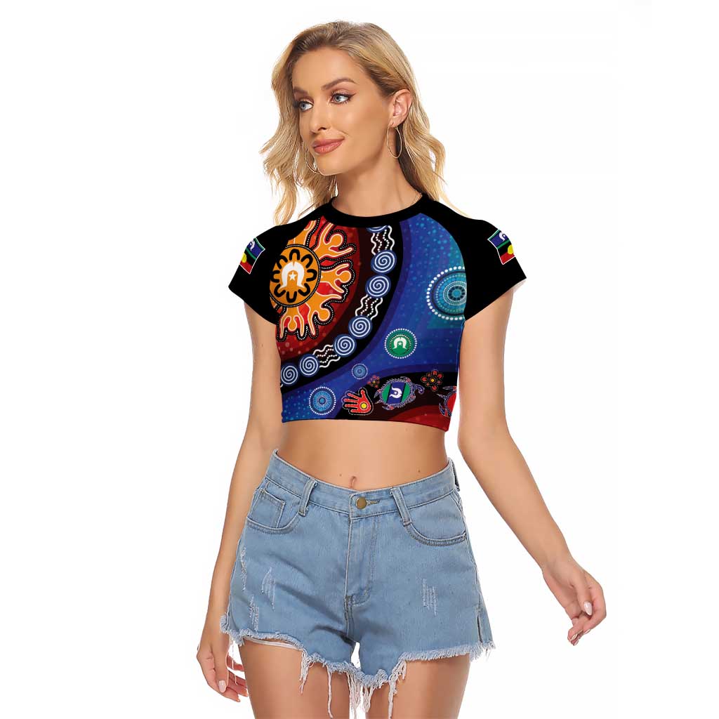 NAIDOC 2025 Our Voices Their Legacy Raglan Cropped T Shirt
