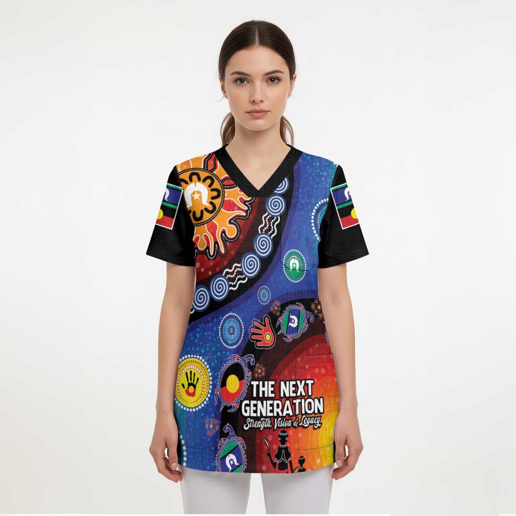 NAIDOC 2025 Our Voices Their Legacy Scrub Top - Aussie Hoodie