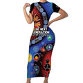NAIDOC 2025 Our Voices Their Legacy Short Sleeve Bodycon Dress