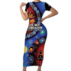 NAIDOC 2025 Our Voices Their Legacy Short Sleeve Bodycon Dress