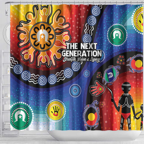 NAIDOC 2025 Our Voices Their Legacy Shower Curtain