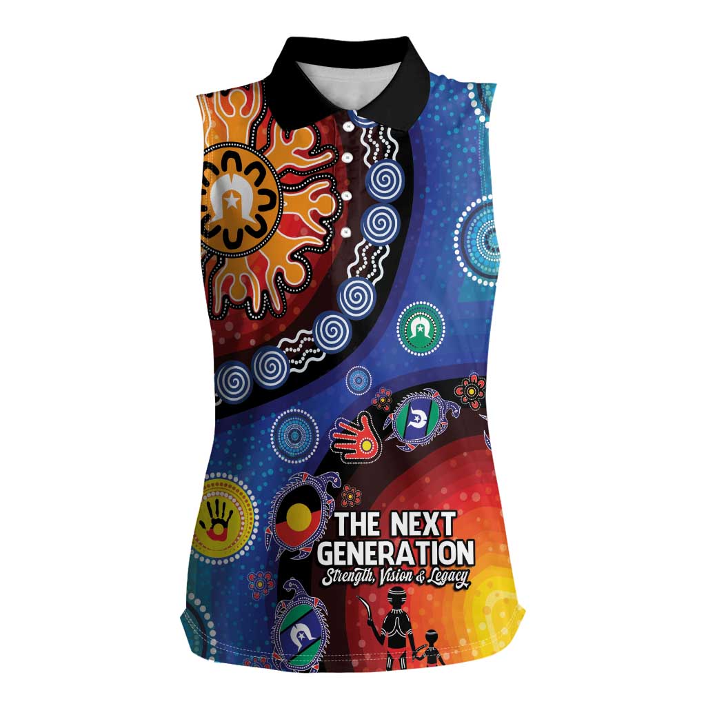 NAIDOC 2025 Our Voices Their Legacy Women Sleeveless Polo Shirt