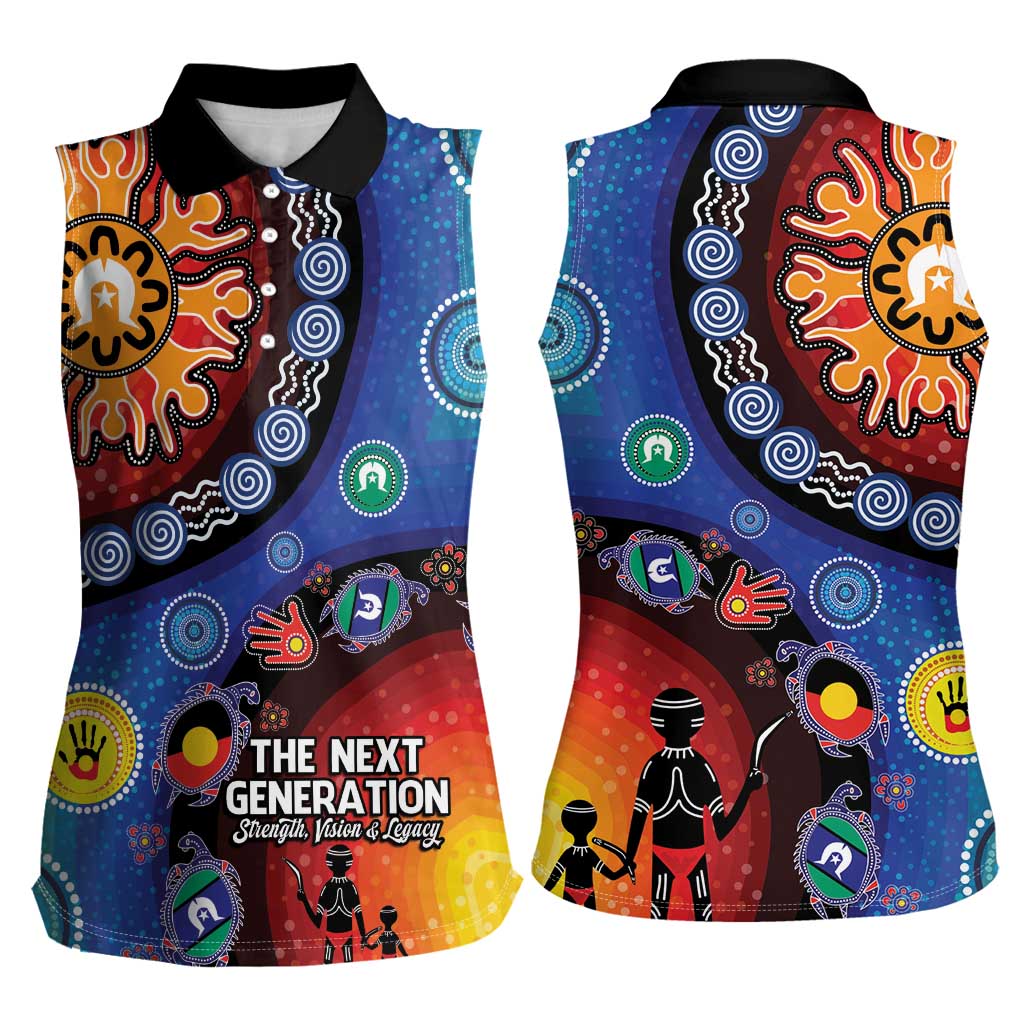 NAIDOC 2025 Our Voices Their Legacy Women Sleeveless Polo Shirt
