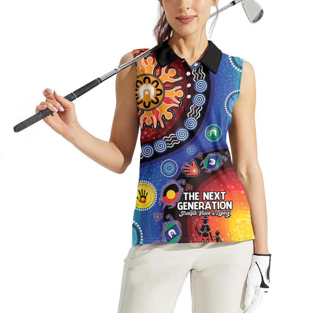 NAIDOC 2025 Our Voices Their Legacy Women Sleeveless Polo Shirt