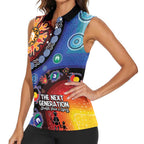 NAIDOC 2025 Our Voices Their Legacy Women Sleeveless Polo Shirt