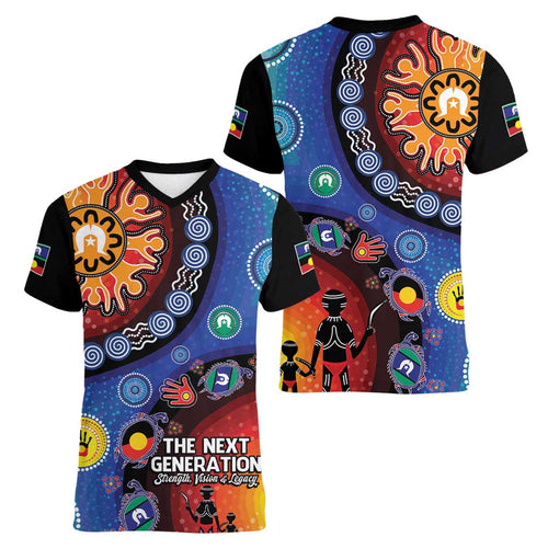 NAIDOC 2025 Our Voices Their Legacy Women V-Neck T-Shirt
