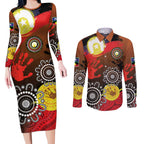 NAIDOC 2025 The Next Generation Couples Matching Long Sleeve Bodycon Dress and Long Sleeve Button Shirt Aboriginal-Islanders Inspired Story
