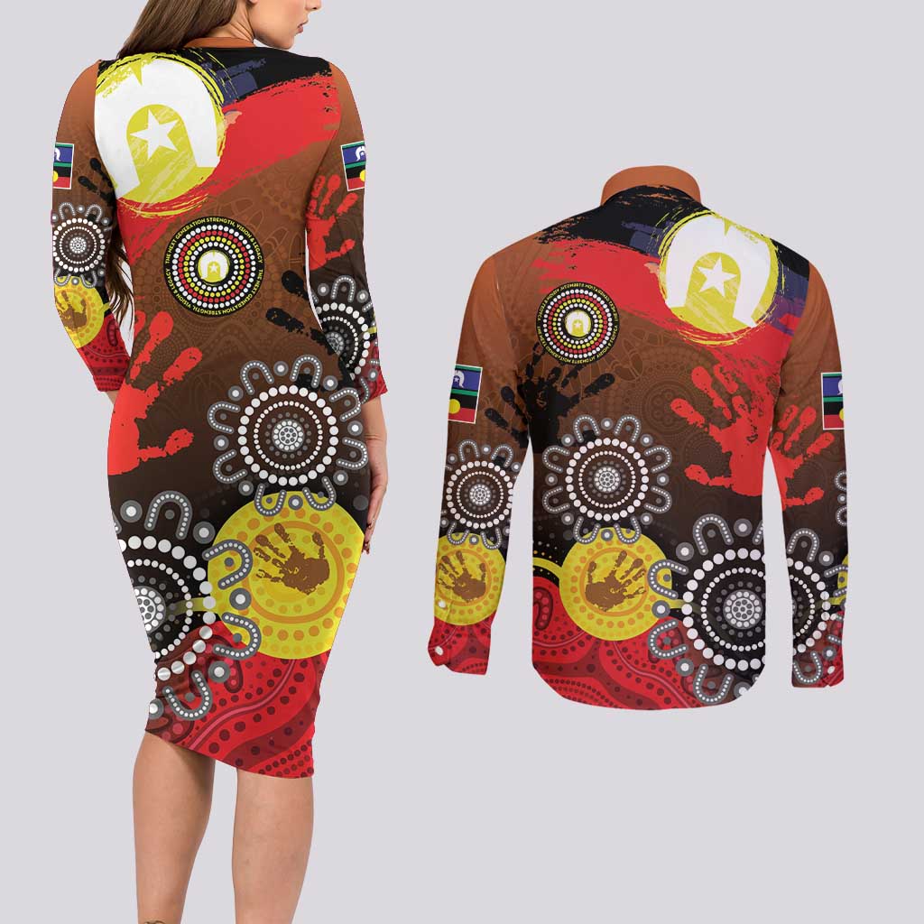 NAIDOC 2025 The Next Generation Couples Matching Long Sleeve Bodycon Dress and Long Sleeve Button Shirt Aboriginal-Islanders Inspired Story