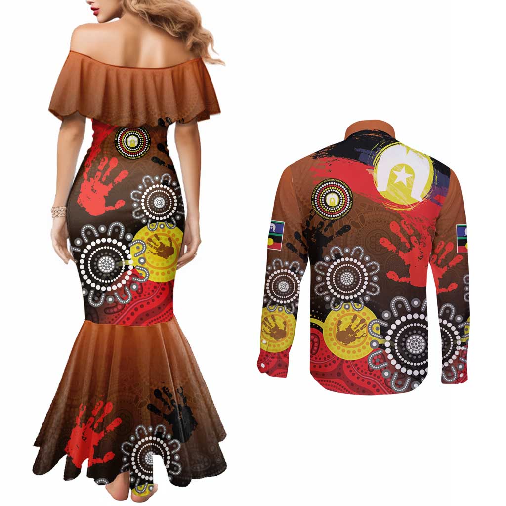 NAIDOC 2025 The Next Generation Couples Matching Mermaid Dress and Long Sleeve Button Shirt Aboriginal-Islanders Inspired Story