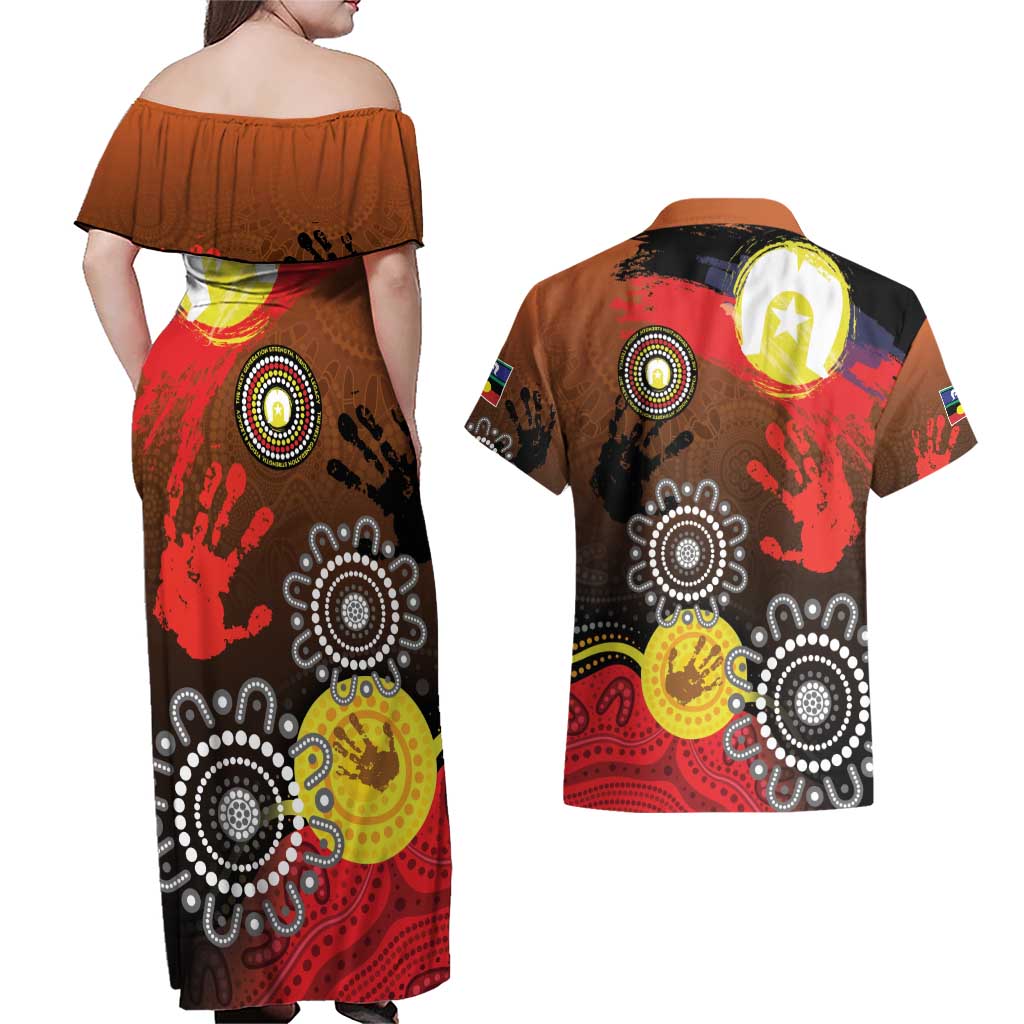 NAIDOC 2025 The Next Generation Couples Matching Off Shoulder Maxi Dress and Hawaiian Shirt Aboriginal-Islanders Inspired Story