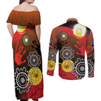 NAIDOC 2025 The Next Generation Couples Matching Off Shoulder Maxi Dress and Long Sleeve Button Shirt Aboriginal-Islanders Inspired Story