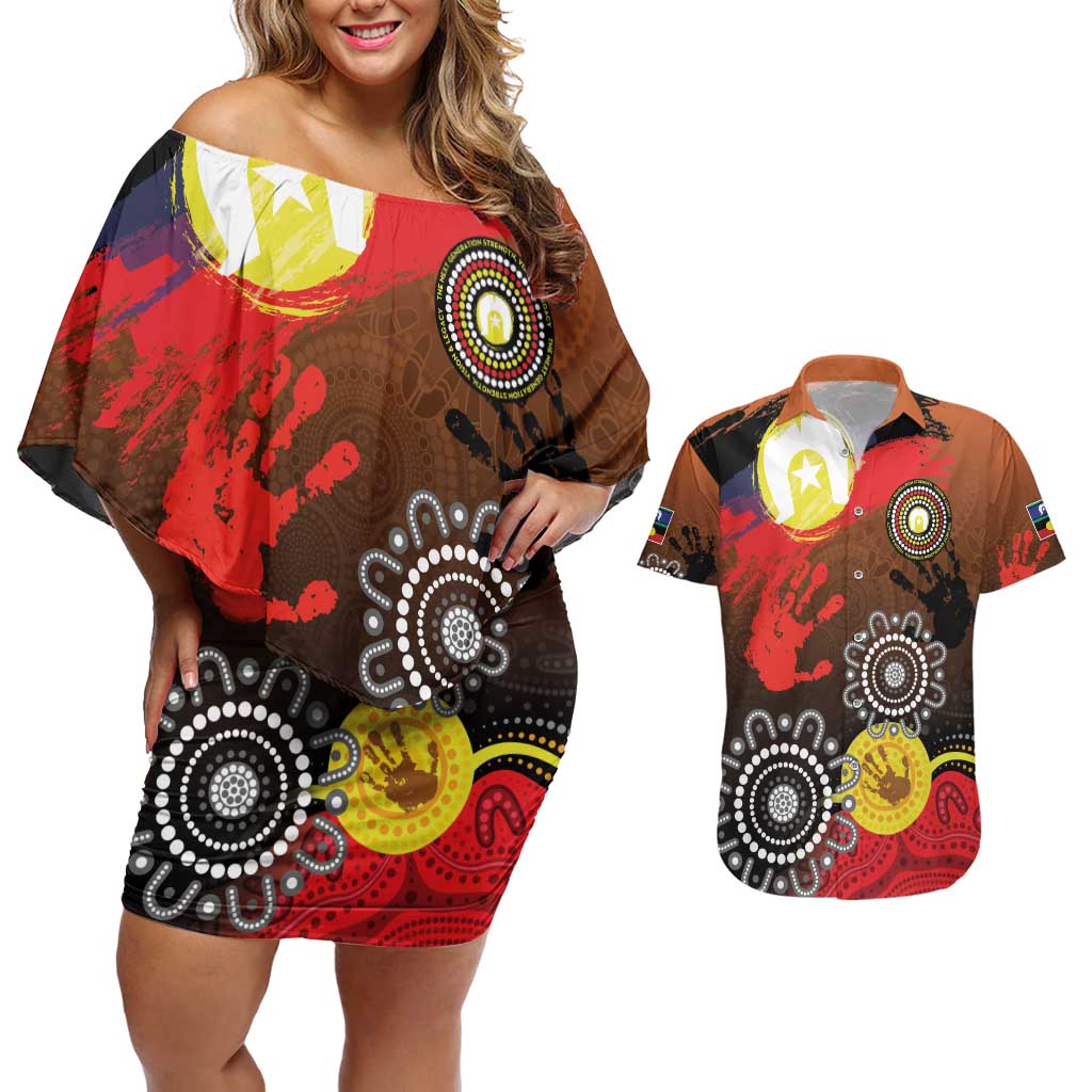 NAIDOC 2025 The Next Generation Couples Matching Off Shoulder Short Dress and Hawaiian Shirt Aboriginal-Islanders Inspired Story