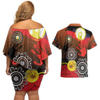 NAIDOC 2025 The Next Generation Couples Matching Off Shoulder Short Dress and Hawaiian Shirt Aboriginal-Islanders Inspired Story