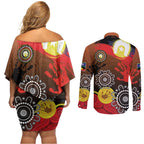 NAIDOC 2025 The Next Generation Couples Matching Off Shoulder Short Dress and Long Sleeve Button Shirt Aboriginal-Islanders Inspired Story