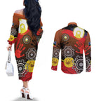 NAIDOC 2025 The Next Generation Couples Matching Off The Shoulder Long Sleeve Dress and Long Sleeve Button Shirt Aboriginal-Islanders Inspired Story