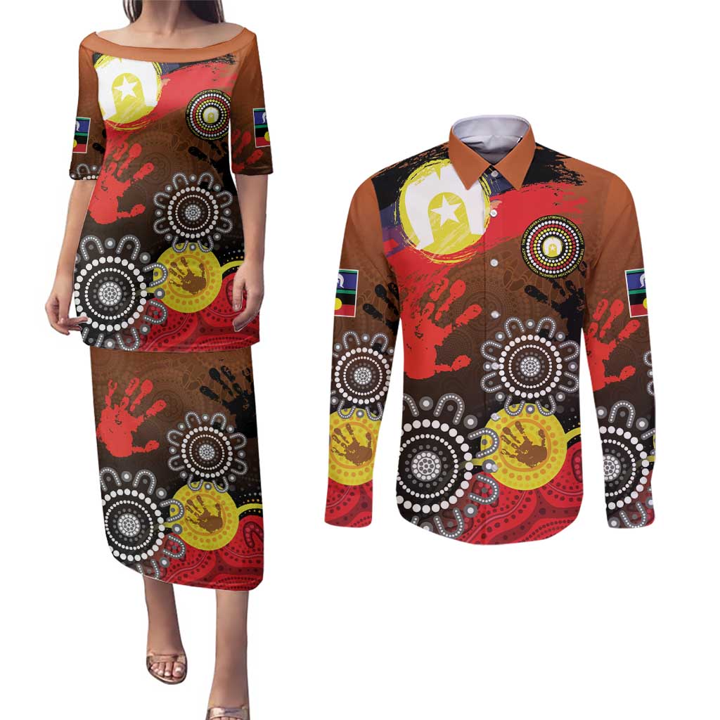 NAIDOC 2025 The Next Generation Couples Matching Puletasi and Long Sleeve Button Shirt Aboriginal-Islanders Inspired Story