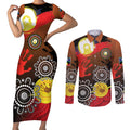 NAIDOC 2025 The Next Generation Couples Matching Short Sleeve Bodycon Dress and Long Sleeve Button Shirt Aboriginal-Islanders Inspired Story