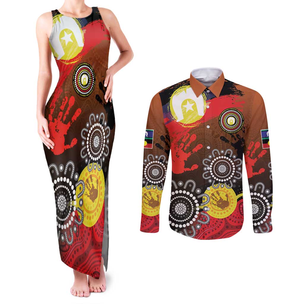 NAIDOC 2025 The Next Generation Couples Matching Tank Maxi Dress and Long Sleeve Button Shirt Aboriginal-Islanders Inspired Story
