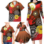 NAIDOC 2025 The Next Generation Family Matching Long Sleeve Bodycon Dress and Hawaiian Shirt Aboriginal-Islanders Inspired Story