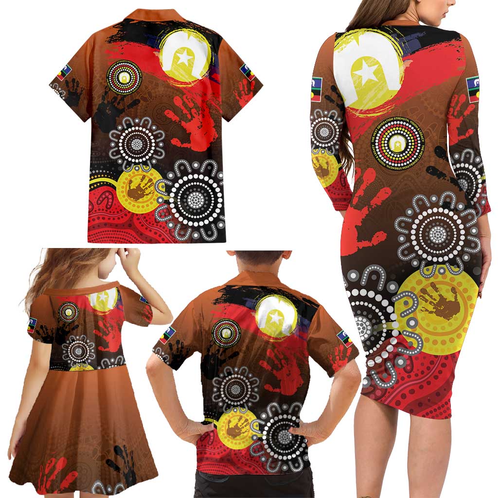 NAIDOC 2025 The Next Generation Family Matching Long Sleeve Bodycon Dress and Hawaiian Shirt Aboriginal-Islanders Inspired Story