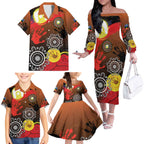 NAIDOC 2025 The Next Generation Family Matching Off The Shoulder Long Sleeve Dress and Hawaiian Shirt Aboriginal-Islanders Inspired Story
