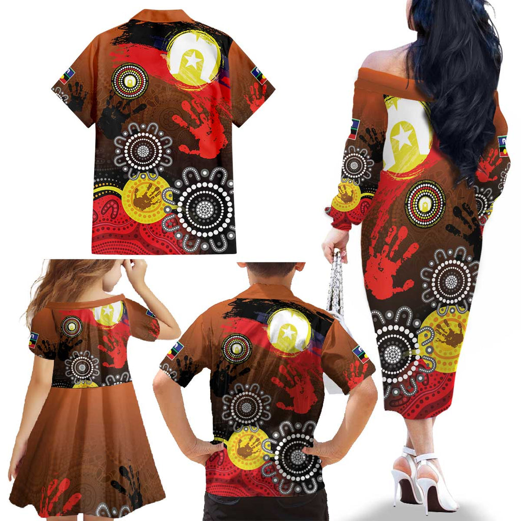 NAIDOC 2025 The Next Generation Family Matching Off The Shoulder Long Sleeve Dress and Hawaiian Shirt Aboriginal-Islanders Inspired Story