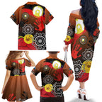 NAIDOC 2025 The Next Generation Family Matching Off The Shoulder Long Sleeve Dress and Hawaiian Shirt Aboriginal-Islanders Inspired Story