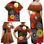 NAIDOC 2025 The Next Generation Family Matching Off Shoulder Maxi Dress and Hawaiian Shirt Aboriginal-Islanders Inspired Story