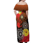 NAIDOC 2025 The Next Generation Family Matching Off Shoulder Maxi Dress and Hawaiian Shirt Aboriginal-Islanders Inspired Story