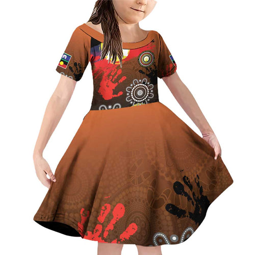 NAIDOC 2025 The Next Generation Family Matching Off Shoulder Short Dress and Hawaiian Shirt Aboriginal-Islanders Inspired Story