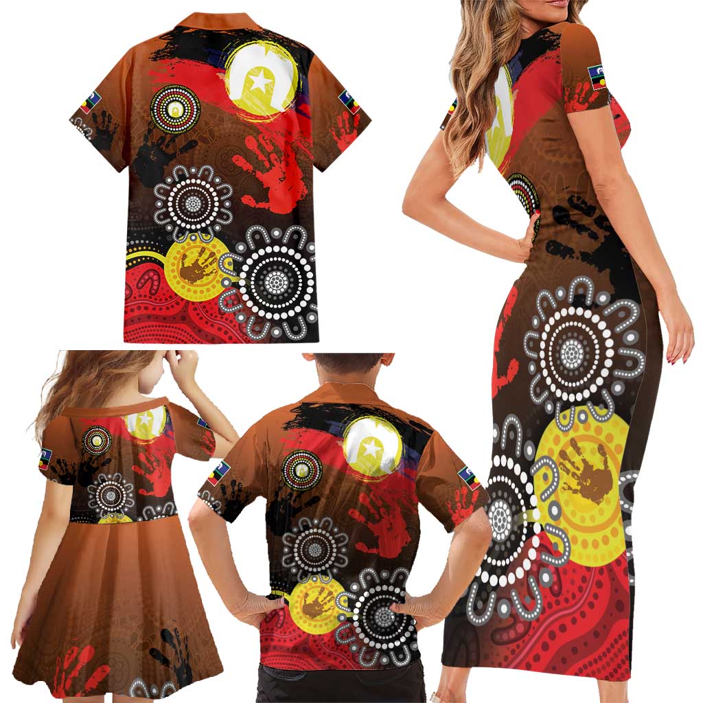 NAIDOC 2025 The Next Generation Family Matching Short Sleeve Bodycon Dress and Hawaiian Shirt Aboriginal-Islanders Inspired Story